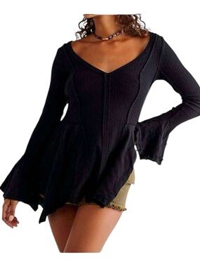 We The Free Free Primrose Thermal Tunic - Black S